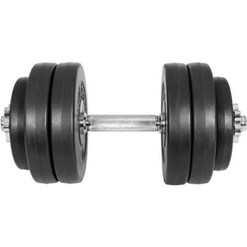 Capetan® Sport 10Kg extendable dumbbell with cement filled weight plates and 30mm steel bar