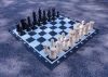 Capetan® Family 21cm king height outdoor chess set with 92x92cm vinyl playfield