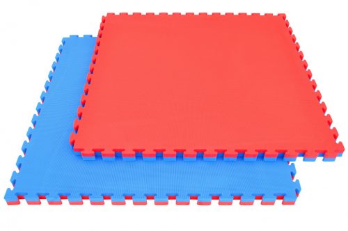 Capetan® Floor Line 100x100x2,5cm Red / Blue puzzle tatami mat 100kg/m3 high density model