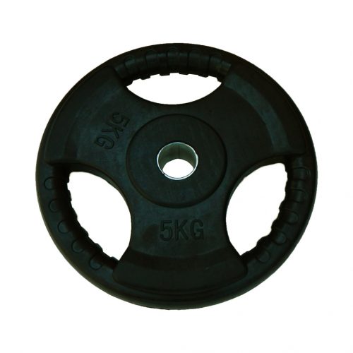 Capetan® Sport Professionl Line Tri Grip 5Kg rubber coated 31mm weight plate - Dimensions: 24x3,5cm