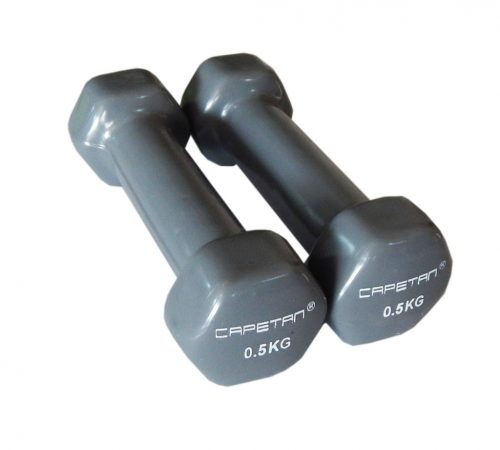 Capetan Professional Line 2x0,5Kg Vinyl coated dumbbell hand weights set