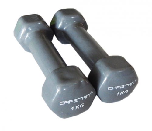 Capetan Professional Line 2x1Kg Vinyl coated dumbbell hand weights set