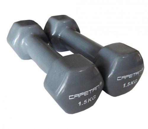 Capetan Professional Line 2x1,5Kg Vinyl coated dumbbell hand weights set