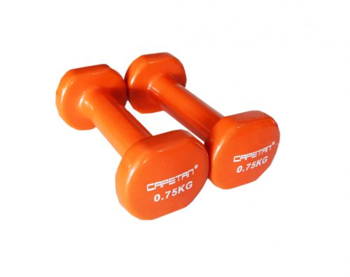 Capetan® 2x0,75Kg Vinyl coated hand weights set