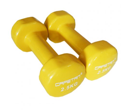 Capetan® 2x2,5Kg Vinyl coated hand weights set