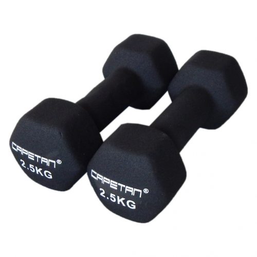 Capetan® 2x2,5kg Professional Line neoprene coated dumbbell hand weights set